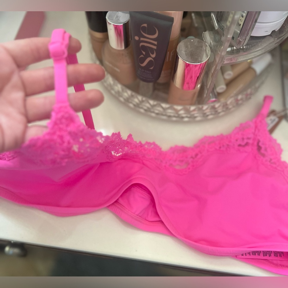 Skims-Fits Everybody Lace Scoop Bralette-NWT-Color-Taffy-Size 3x - Picture 4 of 13